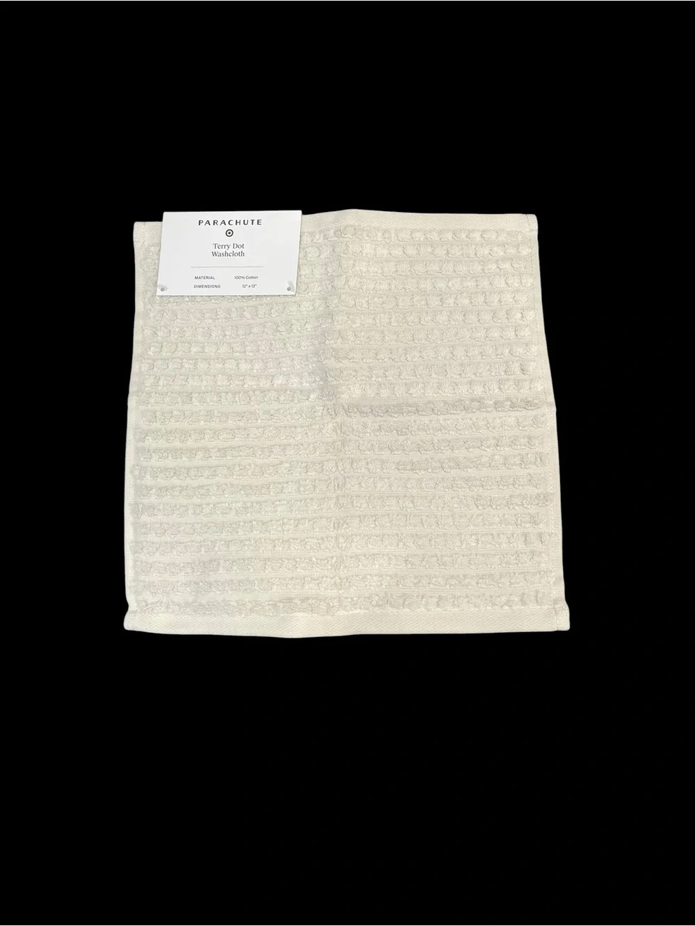 Parachute Terry Dot Towel Parchment Washcloth Bone Ivory Set of 2 NWT Bath
